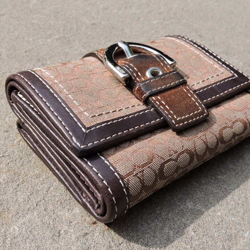 Coach Monogram Buckle Wallet